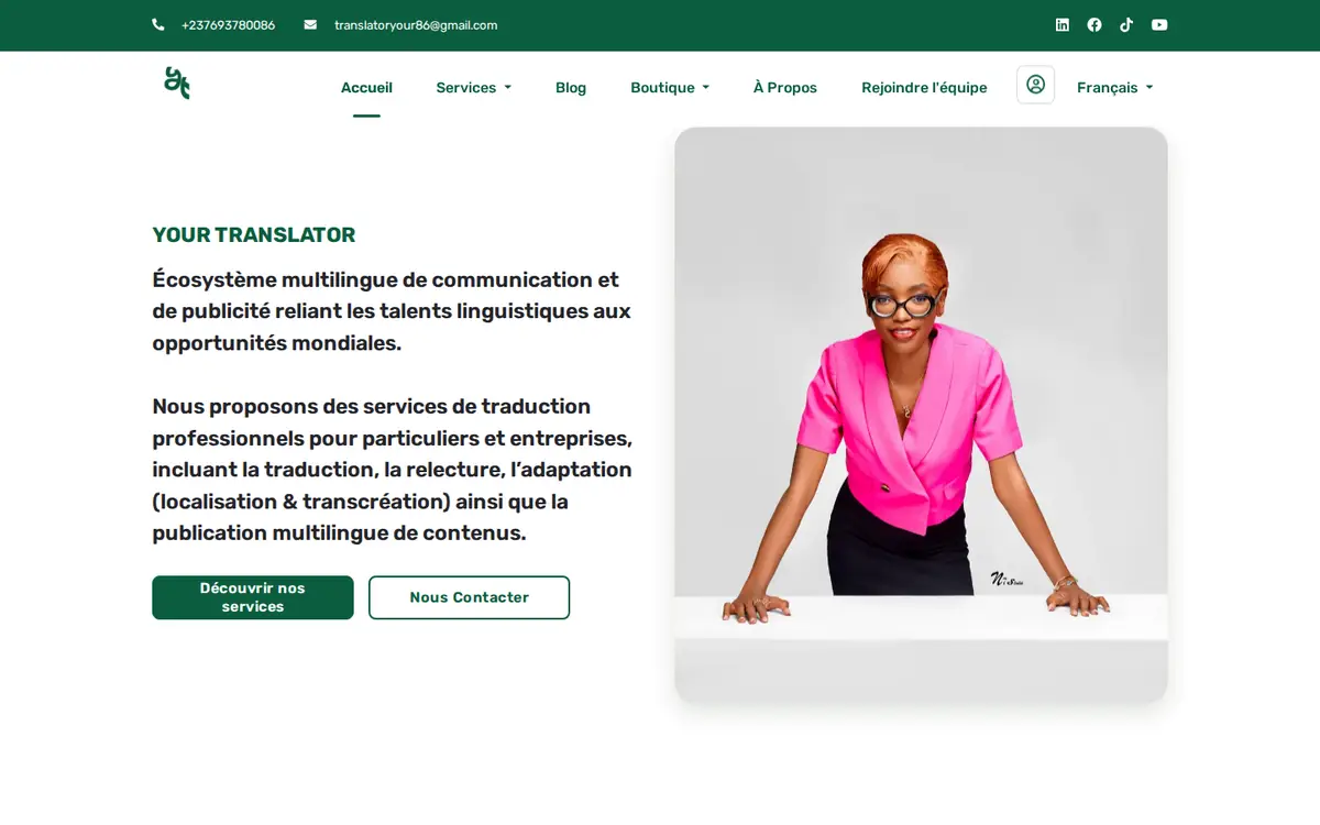Screenshot of the ItsYourTranslator website
